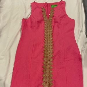 Cappagallo pink dress with gold detail